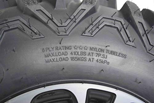 Massfx Kt 26X9-12 26X11-12 Tires W/Black 12X7 4/156 Rims Atv Utv Wheel & Tire Kit With Lug Nuts #TOP4
