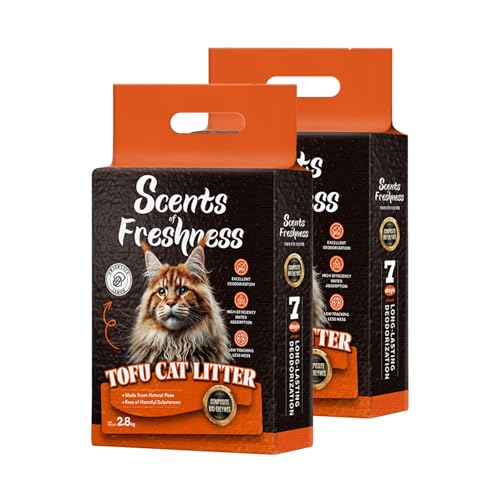Image of Barkbutler x Scents of Freshness: Select Grade Tofu Cat Litter-Lemon Scented|Bio-Enzymatic Odour Control|100% Biodegradable & Flushable|Ingest-Safe|Rapid Moisture Lock, 5.6kg Total-2 Pack of 2.8kg