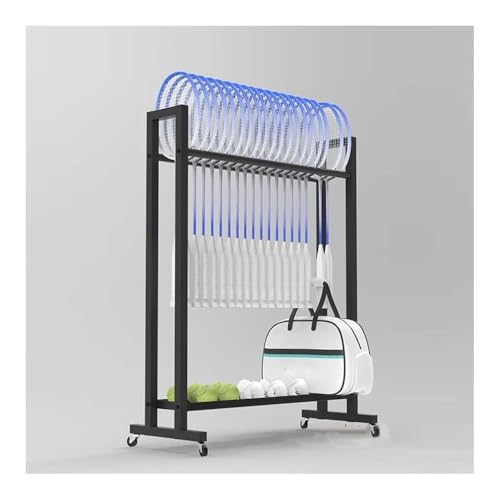 Présentoir mobile for raquettes de tennis et rangement fitness