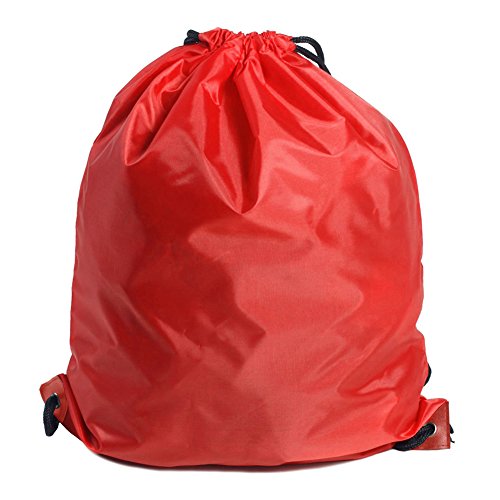 Bingone Folding Sport Backpack Nylon Drawstring Bag Home Travel Sport Storage Use Red #TOP1