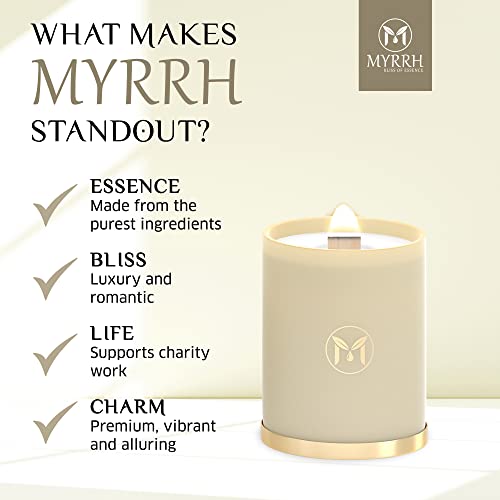 Vanilla Almond Scented Candle, All Natural Pure Soy Candle, Elegant And Relaxing Aromatherapy Candle, Candle Gift For Home Decor, Lasts Up To 80-85 Hours, 15 Oz - Myrrhusa #TOP5