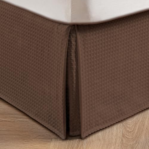 Falda de cama MIYE marrón para tapar bases feas con su caída de 18 pulgadas 2