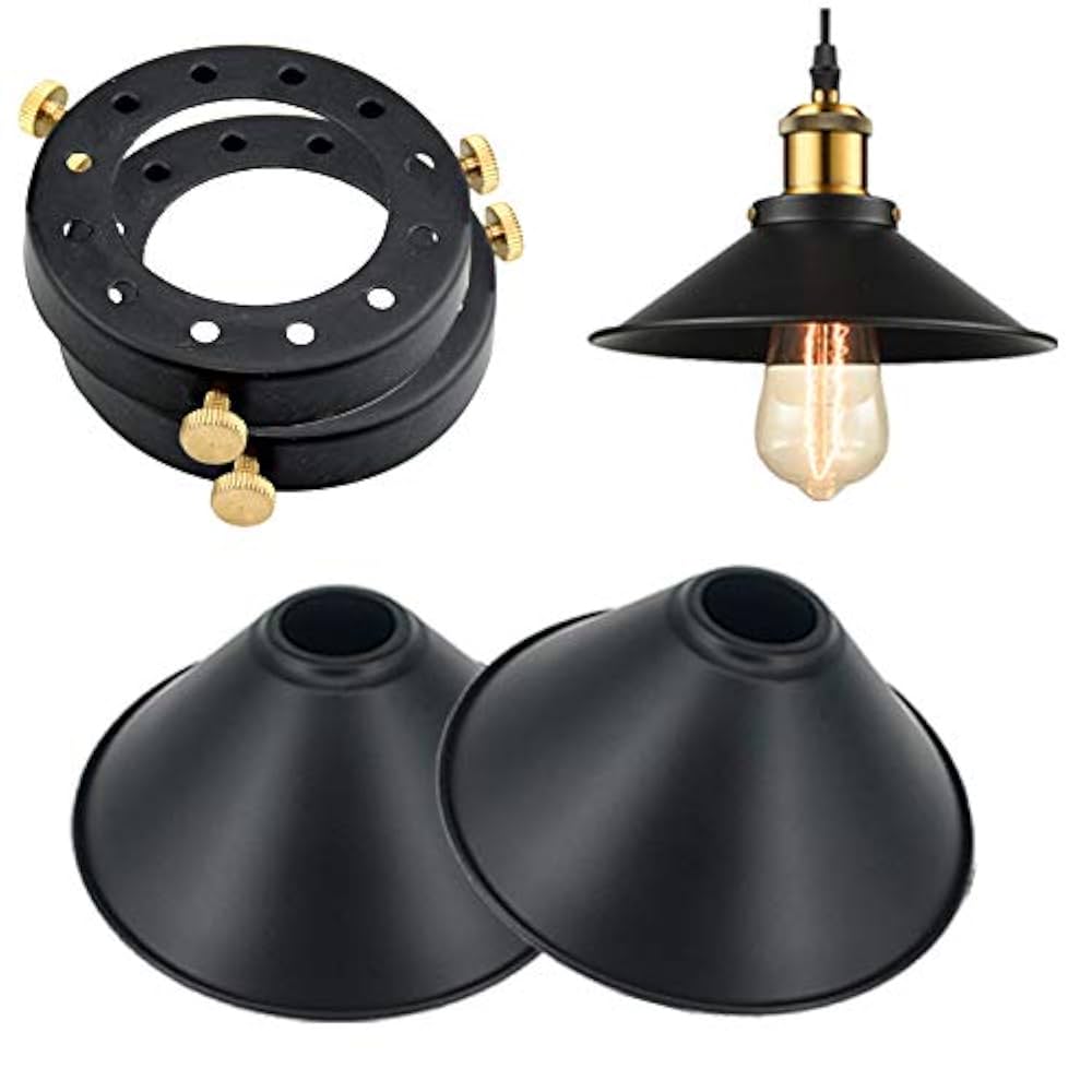 Amazon.co.jp: Venus 北欧 交換用 ランプシェード 鉄 ブラック