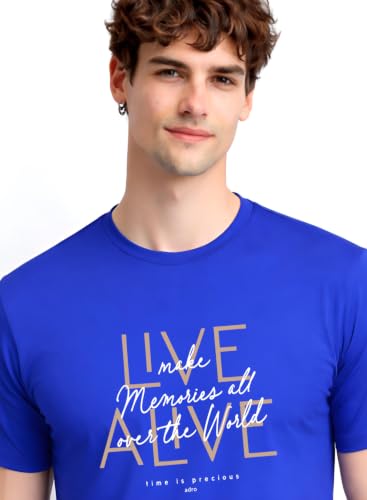 Image of ADRO Printed Tshirt for Men | Cotton Printed T-Shirt | Regular Fit Casual Mens T-Shirts | Premium Summer Tshirts