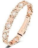 Jeracol 99% Copper Bracelet for Women,Magnetic Bracelet for Women with Lucky Clover Design,Adjustable Length with Sizing Tool in Gift Box(Rose Gold)
