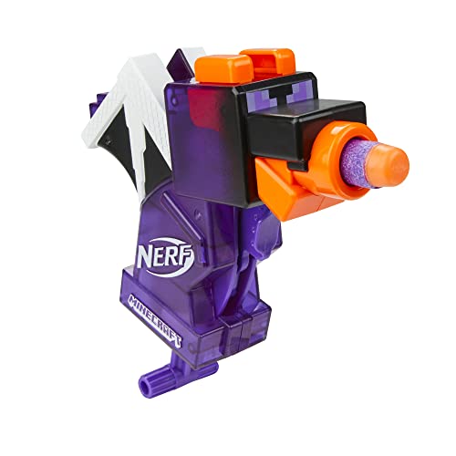 Image of Nerf MicroShots Minecraft Ender Dragon Mini Blaster, Minecraft Dragon Mob Design, Includes 2 Official Elite Darts, Priming Handle