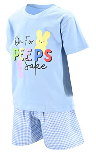 Image of Boys 2pc Shorts Set Outfit Short Sleeve Shirt with Classic Applique Print and Shorts