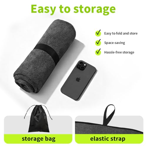 Image of Leader Accessories Grey Waterproof Sweat Towel Front Bucket Seat Cover for Car Trucks SUV Anti-Slip Backing Machine Washable Fitness Gym Extreme Crossfit Triathlon Beach Surfing Outdoor Water Sports | Universal Non-Slip, Fits Car Truck SUV, Machine Washable, For Dog & Kid, Pets, Yoga, Gym, Beach, Swimming, Outdoor Sports