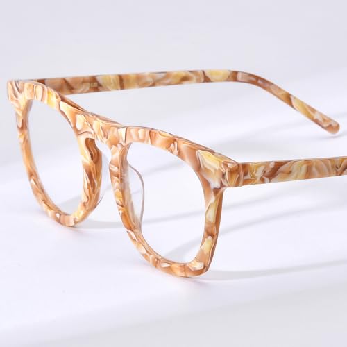 Image of HEPIDEM Multicolor Acetate Glasses Frame Women,Round Vintage Retro Optical Eyeglasses 9339