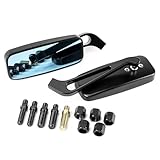 PSLER 8mm 10mm Motorcycle Mirrors - Motorcycle Rear View Side Mirrors fit for Road Glide Street Glide Sportster 48 883 120 Chopper Softail Bobber Cruiser (Black)