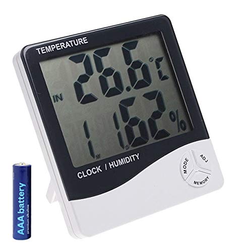 Geek Lab HTC-1 Digital Hygrometer Thermometer Humidity Meter with Clock LCD Display