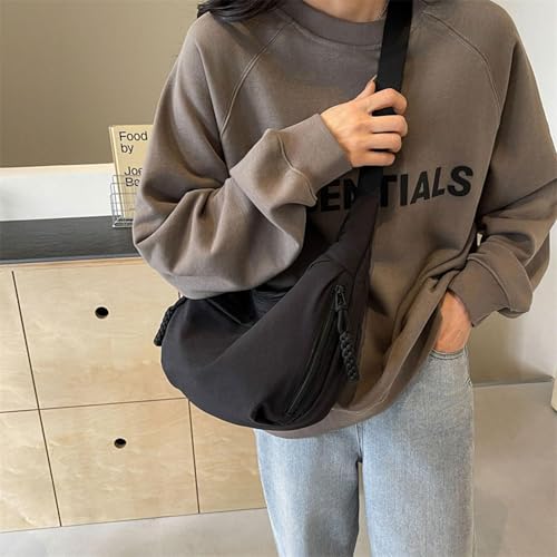 Hip Hugger Crossbody Bag, Crescent Crossbody Shoulder Bag For Women, Fashion Plain Color Nylon Crossbody Bag2