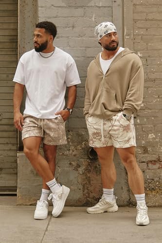 BOOMLEMON Mens Mesh Graphic Print Shorts Fashion Designer Workout Shorts Retro Casual Cool Streetwear Short Pants3