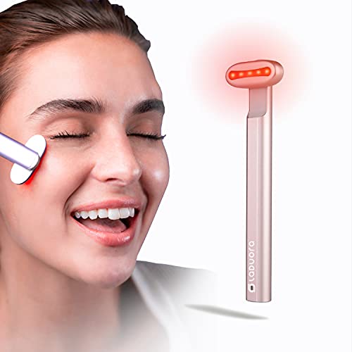 Velve Facial Wand Combines Red Light Therapy, Microcurrents & Warming Facial Massage to Lift, Tone Skin, Reduce Wrinkles (Rose Pink)