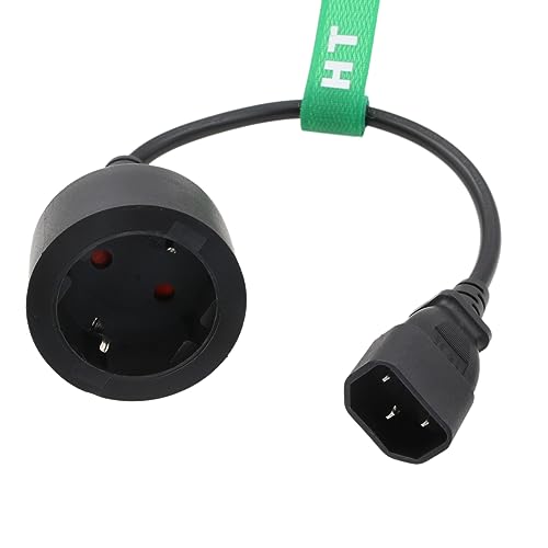 HangTon USV PDU Kabel IEC320 C14 auf Euro Schuko Buchse Schutzkontakt Steckdose CEE7/3 Netzkabel Adapter 16A 250V 3-poliges 30cm
