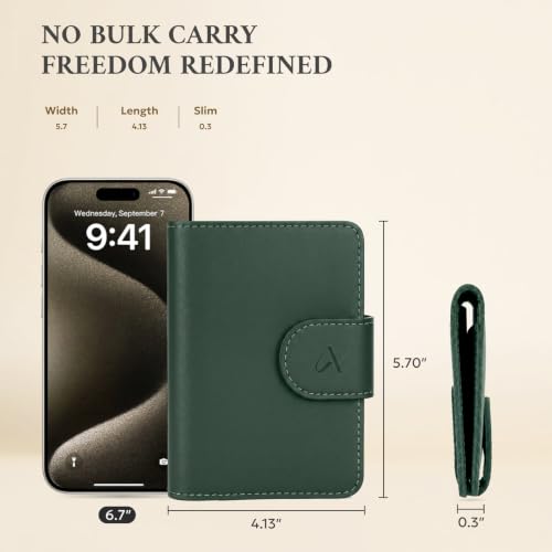 Image of ALLIVE Passport Holder for Travel, Genuine Leather Passport Holder with AirTag Hidden, Rfid Passport Cover Travel Wallet for Airport Essentials, Travel Must Haves Gifts (Forest Green)