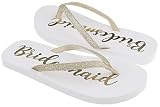 Capelli New York Ladies Glitter and Foil Bridesmaid Flip Flops Gold 8