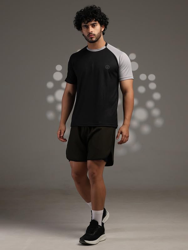 Image of CHKOKKO Gym Tshirt for Men Workout Regular Fit Sports Activewear Man Tshirts with Round Crew Neck and Half Sleeves for Yoga Running&Outdoor Activities