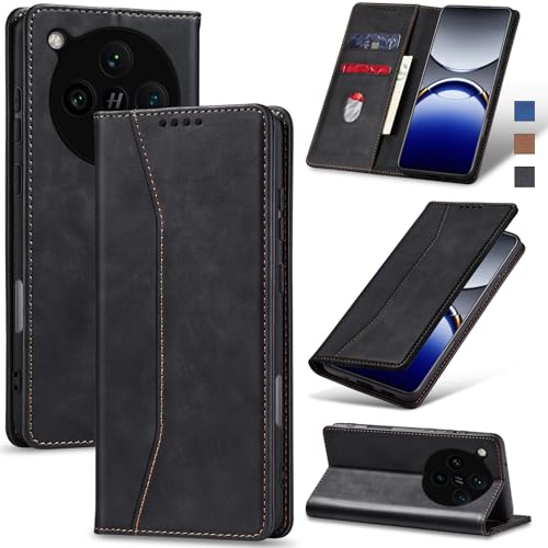 Image of Jasonyu Wallet Case for OPPO Find X8 Pro, Flip PU Leather, Black