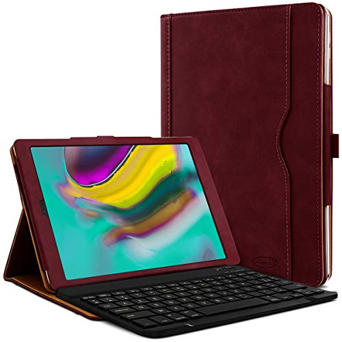 Clavier Azerty et housse bordeaux pour Samsung Galaxy Tab S5e : confort de frappe au bureau