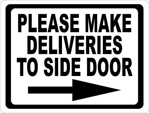 ���^���u���L�Ŕ� Please Make Delivery to The Side Door Sign �r���e�[�W �u���L�Ŕ� ���g���T�C�� �A���~�Ŕ� �L�b�`�� �z�[�� �I�t�B�X �o�[ �J�t�F ���� 8x12�C���`