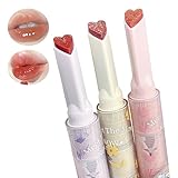 Sulily 3 Colors Jelly Lipstick,Korean Heart Tinted Jelly Lip Gloss,Mirror Long Lasting Moisturizing Lip Balm,Non-Sticky,Vivid Color Gloss Lip Makeup,Lip Stain for Women (1#+2#+3#)