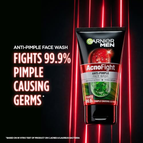 Image of Garnier Men, Anti-Pimple Face Wash, Repairs Skin & Balances Oils, AcnoFight, 155 g (Pack of 2)