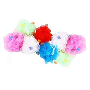 Hemoton 8Pcs Bad Loofah Douche Bal Spons Poef Body Scrubber Peeling Mesh Bal Voor Body Wash Badkamer Benodigdheden