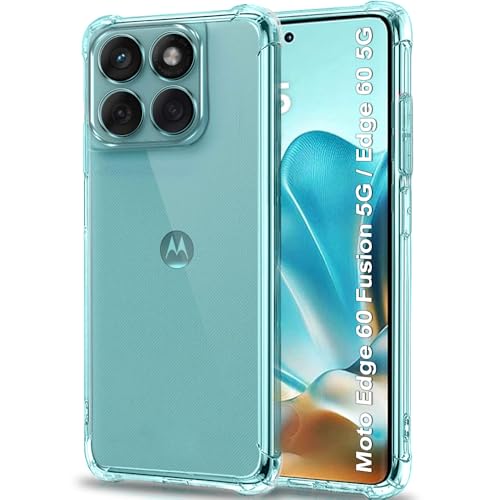 Image of TheGiftKart Crystal Clear Back Cover Case for Motorola Moto Edge 60 Fusion 5G / Edge 60 5G | Shockproof Soft TPU Case | Cushioned Edges for Ultimate Protection Back Cover Case (TPU, Transparent) | Crystal Clear