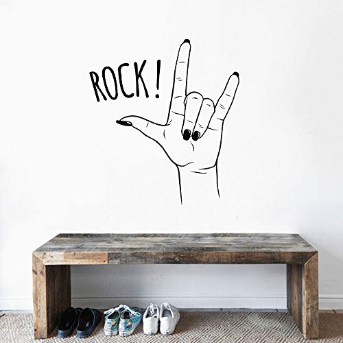 Naklejki ścienne Naklejka Rock n Roll Ręcznie Znak Linia Art Wall Art Vinyl Estetyczna Naklejka Naklejka Do Dekoracji Wnętrz 84x92 cm)