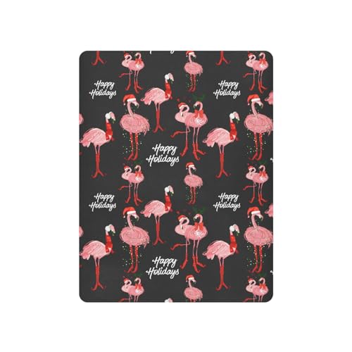 Image of Tropical Flamingo Christmas Crib Sheets Soft Breathable Fitted Baby Playard Sheets Mattress Cover for Girl Boys, 39 inch x 27 inch x 5 inch