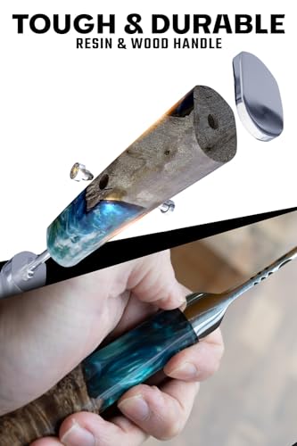 Dalstrong Meat Fork - 7.7 inch - Valhalla Series - High Carbon Steel BBQ - Professional Barbecue Carving Fork- Celestial Resin & Wood Handle - Kitchen Utensils - Two Pronged Fork