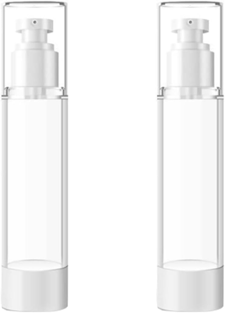 Wrixty 50ML Clear Airless Pump Bottles, Travel Pump Bottle Lotion Bottle Vacuum Plastic Makeup Travel Containers for Foundation, Lotion, Cream (1)-image-17