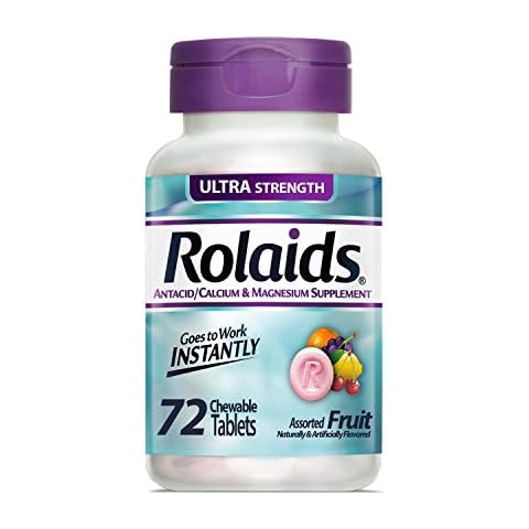 Rolaids Ultra Strength Antacid Chewable Tablets, Assorted Fruit, 72-Count Bottle Cover