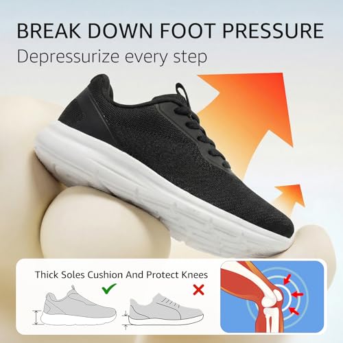 Image of Women Wide Toe Commute Walking Shoes Lace Up Size 6-11 US