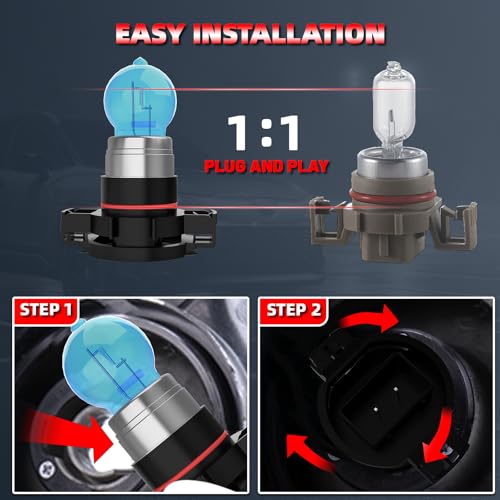 Image of Fog Light Bulbs Fit For GMC Sierra 2500 HD 2007-2015 2017-2020, 5202 High Performance Fog Lights Halogen Light Bulb, 6000K White Light, Pack of 2