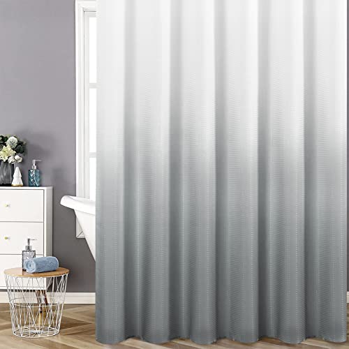 Joywell Gray Ombre Shower Curtain, Polyester Fabric Shower Curtain With Hooks, Water Repellent Bath Curtain Liner, Luxury Spa Decorative Bathroom Curtain, Hotel Quality, Washable, 72X72 Inch #TOP1