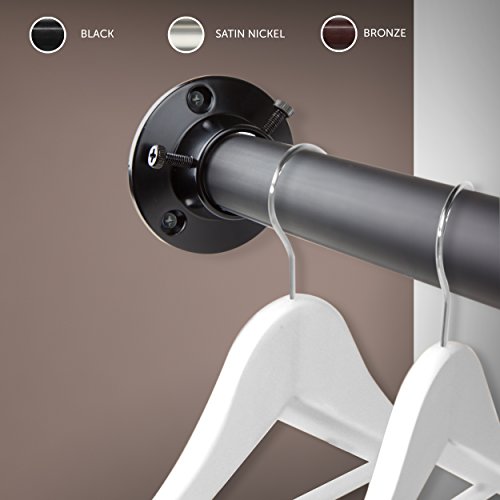 Rod Desyne 1" Adjustable Closet Rod with Socket Set, 28-48", Black - Image 2