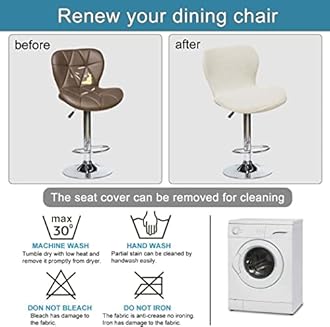 Bar Stool Cover Set of 2/4/6 Shell Back Adjustable Swivel Bar Stools Slipcover,Barstool Protector Covers for Dining Room Kitchen (Color : #2, Size : 1pc)