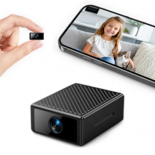 Mini Kamera 4K WLAN, Kleine Kamera für Innenräume mit Nachtsicht, Bewegungserkennung & App-Benachrichtigungen, Live-Ansicht… – Ansicht 1