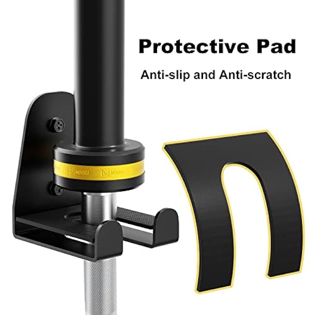 Olympic Barbell Hanger,Garage Gym Bar Wall Rack,Vertical Barbell Mount Rack,Black Powder Coated,Space Saving Commercial or Home Gym Accessory,Holds Under 33mm Bar Size