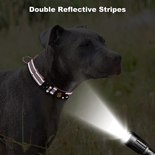 Martingale Collar For Dogs, Wanyang Reflective No Pull Dog Collar With Soft Neoprene Padded, Heavy Duty Dog Collars With Metal Buckle For Medium Large Dogs, Pink #TOP3