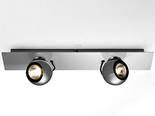 Preisvergleich Produktbild Halogen Chrom Deckenleuchte mit 2 Spots
