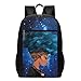 Produktbild JUKIL Afrikanische Schwarze Frauen Mit Blauen Haaren Galaxy Schulrucksack Für Mädchen Jungen Kinder Teens, Unisex Leichter Rucksack Für Männer Frauen College Schultasche Laptop Rucksack Reise Bookbag