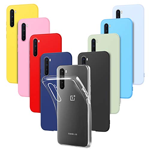 9X Funda para OnePlus NORD 5G, Silicona Suave TPU Gel Carcasa para OnePlus NORD 5G, Ultra Delgado Flexible Anti-Rasguño Anti-Golpes Ligera Protectora Case Color Puro Trasera Bumper - 9 Color