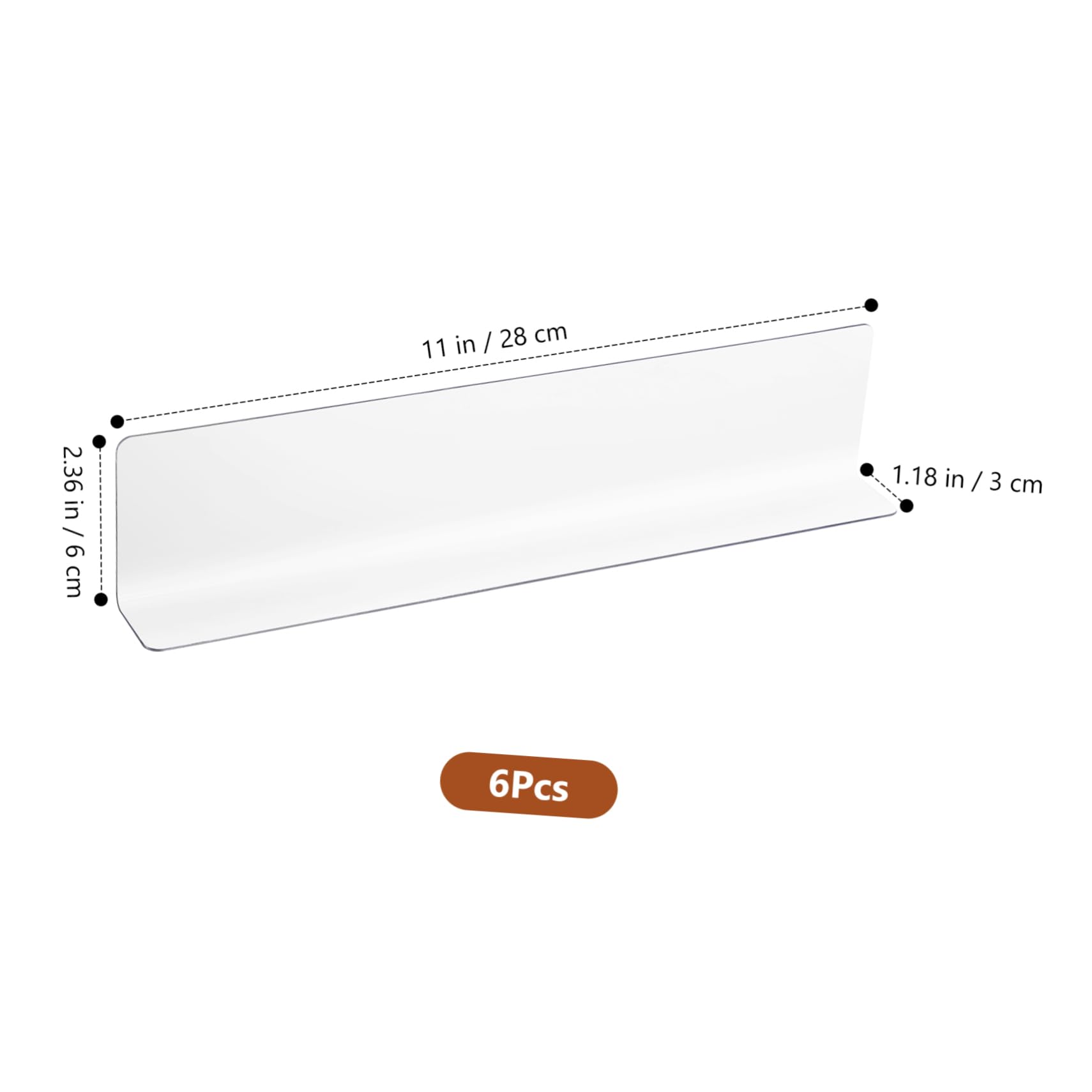 OKUMEYR 6pcs Transparent Shelf Dividers for Supermarket Store Organization Easy to Use Separators for Drinks Snacks More Design for Neat Display