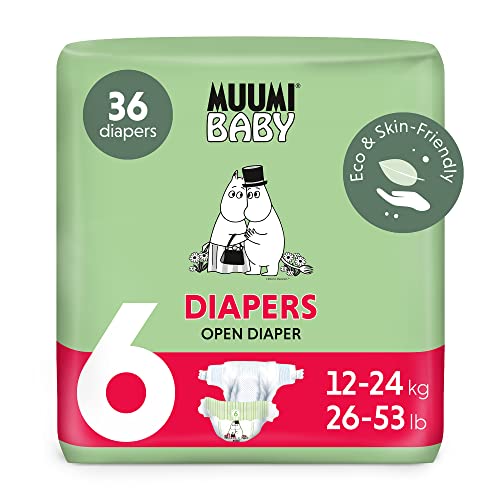 Muumi Baby Öko Windeln Größe 6, 12-24 kg 36 Stück, Weiche Premium Windeln | Weich und hautfreundlich, Atmungsaktiv, Saugfähig, Keine unnötigen Chemikalien Cover
