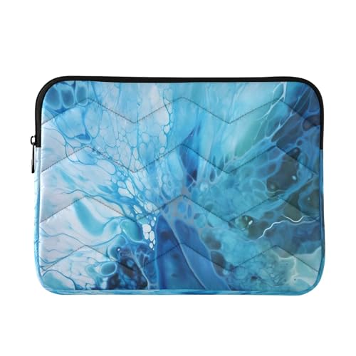 Funda para portátil 13-14 pulgadas con diseño mármol azul blanco
