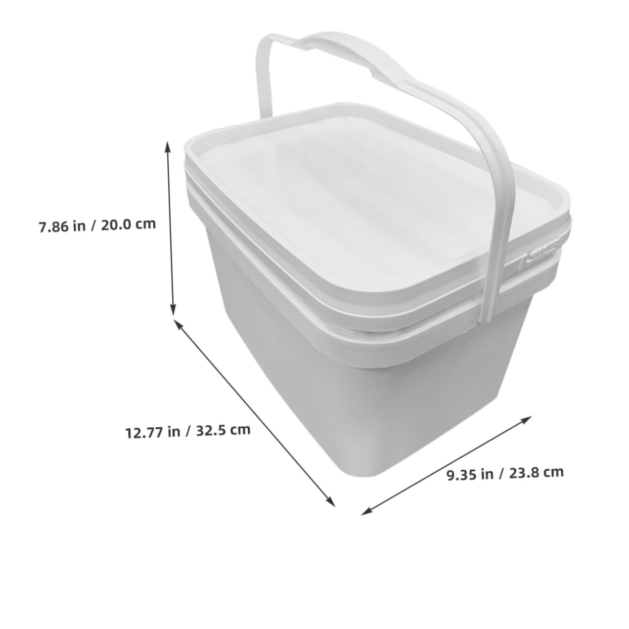 Gatuida Secchio per Pittura Plastico Bianco 10l con Coperchio e Manico, Contenitore Ermetico Facile da Trasportare per Vernice e Stoccaggio Multifunzione