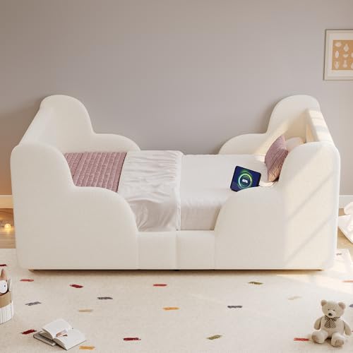 Cama infantil de 90 x 200 cm con barandilla para evitar caídas 5